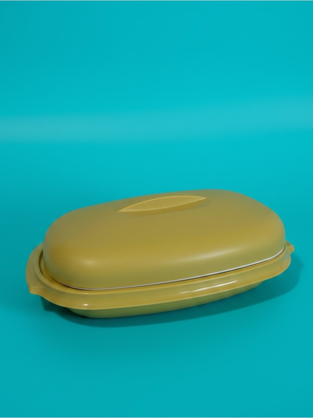Vintage Tupperware Harvest Gold Microwave Steamer 3-Piece Set